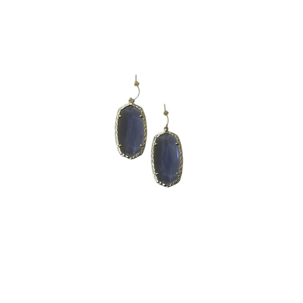 Kendra Scott Blue and Gold Statement Earrings